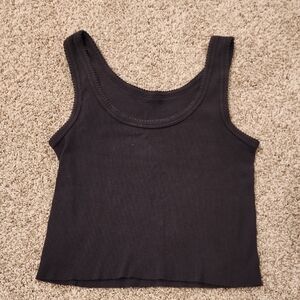 Women's Black Ribbed Tank Top